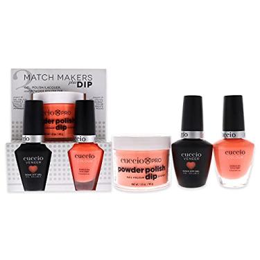 Imagem de Match Makers Plus Dip – Paradise City by Cuccio para mulheres – 3 unidades de sistema de polimento em pó profissional de 45 g, gel de imersão folheado de 12 g, esmalte colorido de 12 g