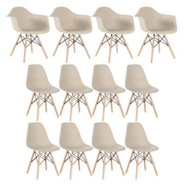 Imagem de Conjunto 4 X Cadeiras Eames Daw Com Braços + 8 Cadeiras Eiffel Dsw - L