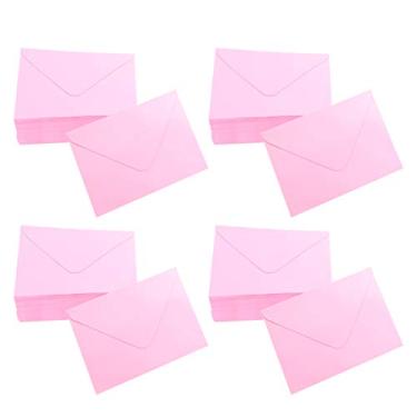 Imagem de 100 Unidades Envelopes De Carta Com Foto Envelopes De Convites De Casamento Cartão De Presente De Papelaria Envelopes De Notas Mini Rosa Papel Offset