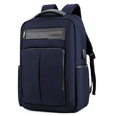 Imagem de Mochila durável para laptop de negócios, bolsa de viagem de moda masculina/feminina à prova d'água Bolsa escolar com porta de carregamento USB, grande mochila escolar ao ar livre