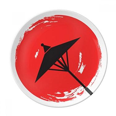 Imagem de Prato de ilustração de pintura de pincel japonesa decorativo de porcelana Salver louças de jantar