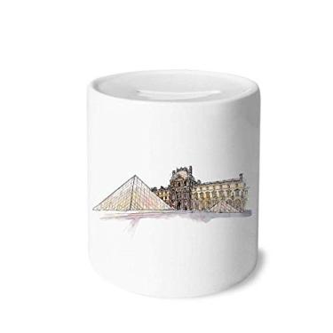 Imagem de DIYthinker Louvre Museum em Paris, França, caixa para dinheiro, porta-moedas de cerâmica, presente de cofrinho