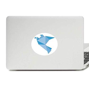 Imagem de Origami Abstrato Estampa de Pombo Azul Emblema Adesivo Laptop Notebook Decalque