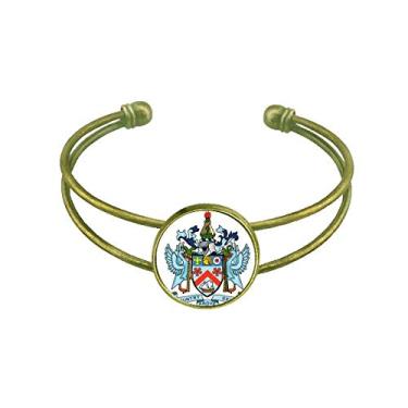 Imagem de Pulseira com emblema nacional de São Cristóvão e Nevis Joias retrô de punho aberto