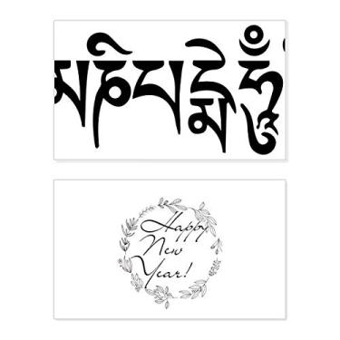 Imagem de Boneco do personagem em sânscrito da cultura com estampa de ano novo, cartão de felicitações, mensagem de abençoe presente