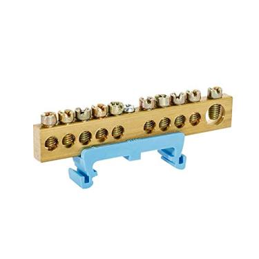 Imagem de Barramento Neutro 10 Terminais Para Fixação Em Trilho Din Steck Azul