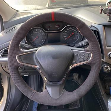 Imagem de LAYGU Capa de volante de camurça de couro do carro, para chevrolet cruze 2014-2018 volt 2016 2017 acessórios interiores do carro