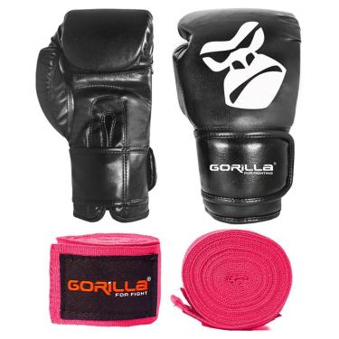 Imagem de Kit Treino Infantil Luva Boxe 08 Oz + Bandagem Muay Thai 2,5 Metros Gorilla-Unissex