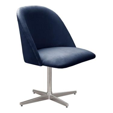 Imagem de Poltrona Gaia Cadeira Decorativa Giratória Pé Metal