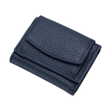 Imagem de Porta-cartões de couro com bolso mini carteira pequena carteira feminina de couro carteira mini carteira para homens slim, I, One Size
