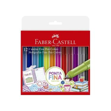 Imagem de Caneta Fine Pen Estojo Com 12 Cores - Faber Castell