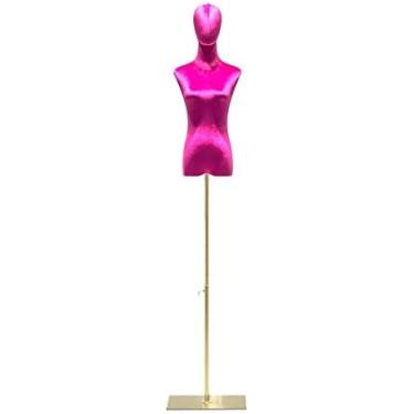 Imagem de Manequim Feminino Vestido Forma Torso Manequim Com Cabeça Altura Ajustável Corpo Manequim Com Base Quadrada Para Costurar Roupas Exibição De Jóias,Rosa Um,M/MÉDIO,Bonny369