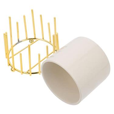 Imagem de LALAFINA Porta-Canetas De Cerâmica Recipientes De Mesa Armazenamento De Cosméticos Porta-Canetas Porta-Canetas Para Mesa Copo Recipiente De Lápis Pote De Lápis Plantador De Mesa