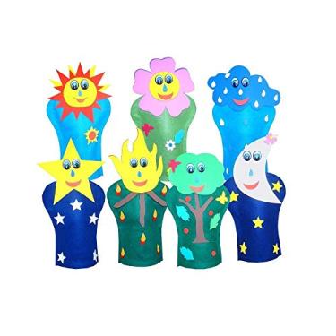 Imagem de Fantoches Natureza Feltro 7 Personagens Embalagem Plástico Carlu Brinquedos