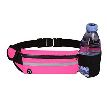 Imagem de Pacote de Cinto Esportivo de Corrida, Bolsa de Cintura para Esportes com Alça Ajustável, Pochete Esportiva Porta Celular Garrafa Cinta Fitness para Corrida, Caminhada, Ciclismo (A-Rosa Vermelha)