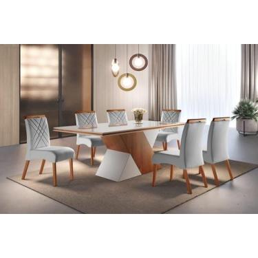 Imagem de Sala De Jantar Completa 6 Cadeiras 1,80X1,0M - Helena - Requinte Salas