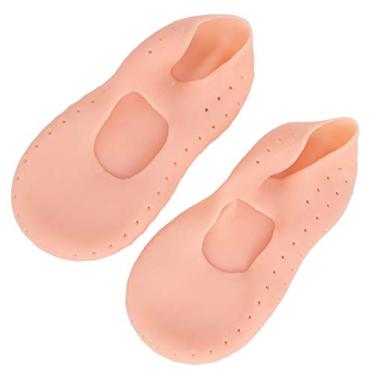 Imagem de Protetor de Salto de Silicone, Meias Hidratantes Antiderrapantes Protetor de Protetor de Pés Antifissuras Silicone para F(L)