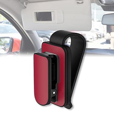 Imagem de HIBEYO Suportes de óculos para viseira de sol de carro, óculos de sol de loja fáceis de encontrar, mantenha o interior do carro arrumado, suporte universal para óculos de sol de carro com clipe de