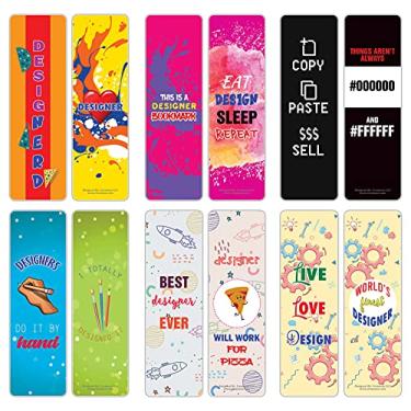 Imagem de Creanoso Marcadores de livro I am a Designer (pacote com 60) – Conjunto de cartas inspiradoras diárias – Cortador de página de livro interessante – Ótimo presente para designers e aspirantes a
