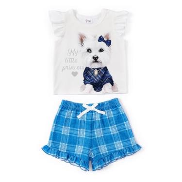 Imagem de PATPAT Conjunto de shorts de verão para bebês meninas, camiseta com estampa de animais de 3 a 24 meses, Cachorrinho branco, 18-24 Meses