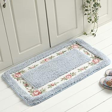 Imagem de FAONIE Tapete bonito floral estilo rural romântico rosa flor tapetes de área felpudo macio antiderrapante tapete de chão tapete de banheiro tapete de chuveiro quarto tapete de sala de estar, 50 cm C x