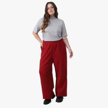Imagem de Calça Wide Tech Impermeável Moletom Flanelado Plus Feminina-Feminino