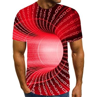 Imagem de Camiseta estampada para mulheres, homens, verão, outono, manga curta, gola canoa, malha arrastão camiseta masculina e feminina 2024, X-722 Vermelho, PP