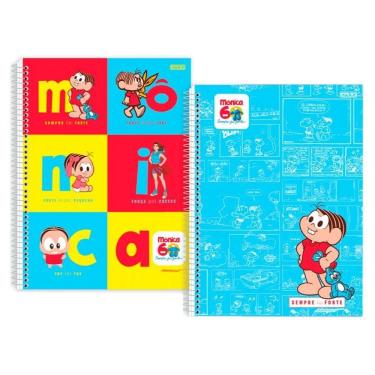 Imagem de Caderno col espiral turma da monica 60 anos 80 folhas 1mat