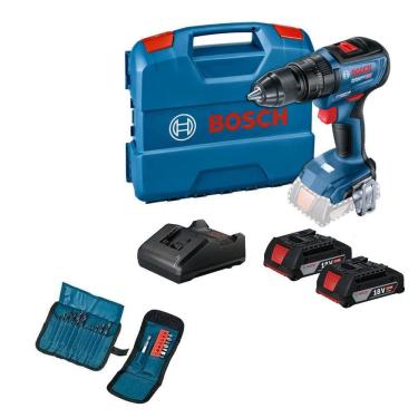 Imagem de Parafusadeira 13Mm 18V Bosch Gsb 18V-50 + 2Bat 2Ah + 23Pçs