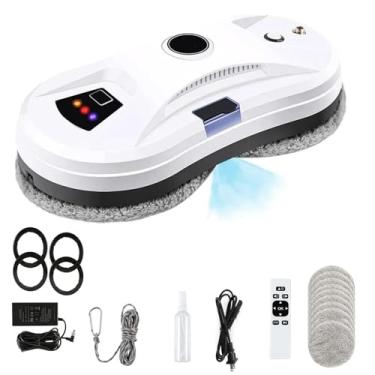 Imagem de Robô Limpador De Janelas, Com Tanque De Água De 30ml Robótico De Limpeza De Vidro Inteligente, Sucção 5600pa, Robô De Limpeza De Janelas Com Controle Remoto Para Janelas/Azulejos/Porta De Classe