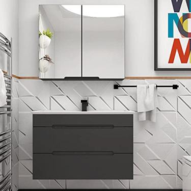 Imagem de Gabinete de Banheiro com Cuba 80cm Jazz Mazzu Grafite