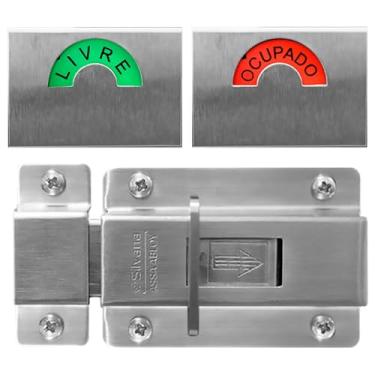 Imagem de Fechadura Trinco Livre Ocupado Banheiro Silvana de Inox