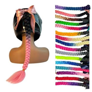 Imagem de HHongJM Tranças de capacete de rampa gradiente rabo-de-cavalo com ventosa para motocicleta (G009, capacete não incluído)