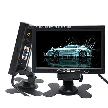 Imagem de Monitor HDMI Padarsey de 7 polegadas – tela LCD TFT 1024 x 600 HD, entrada AV VGA, alto-falante embutido para Raspberry Pi 3 modelo B+ 3B CCTV computador PC DVR carro