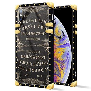Imagem de DAIZAG Capa compatível com iPhone XS, B Witchy Ouija Board Case Luxuosa Elegante Mulheres Meninas Metal Decoração Canto Clássico Retro Soft TPU Capa para iPhone X/Xs
