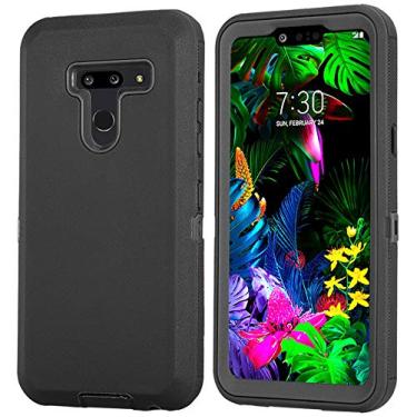 Imagem de Aimoll-88 Capa para LG G8/G8 ThinQ, com protetor de tela integrado, resistente, à prova de choque, híbrida, resistente a impactos, resistente, 3 em 1, capa protetora para LG G8 / G8 ThinQ (preto)