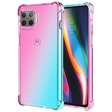 Imagem de Ueokeird Capa para Moto G 5G Plus, capa protetora de TPU flexível à prova de choque para Moto One 5G Plus/Moto One 5G Plus/Moto One 5G (rosa)