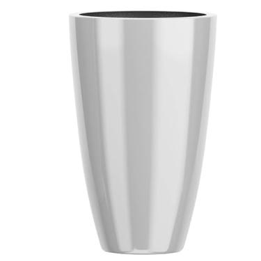 Imagem de Vaso Plantas Decorativo Fibra De Vidro Grande 70cm Roma M (Prata)