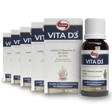 Imagem de Kit 5 Vita D3 2000ui Vitafor 10ml em Gotas