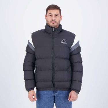 Imagem de Jaqueta Kappa Padding Sport Preta e Branca, P