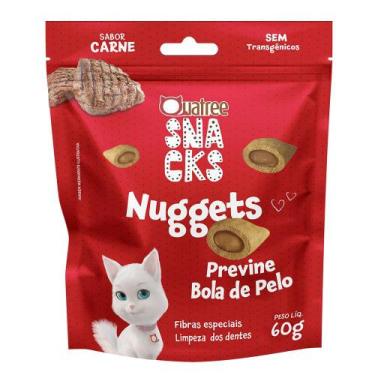 Imagem de Snack Quatree Nuggets Para Gatos Bola de Pelo Sabor Carne 60g