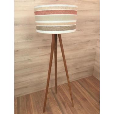Imagem de Luminária de Chão Tripé Madeira - Minas Artesanato