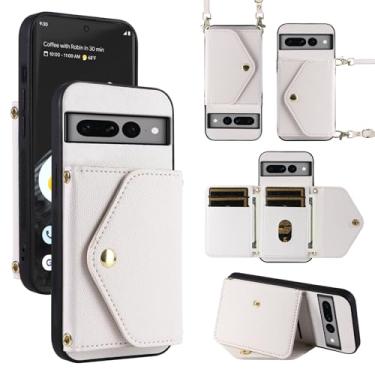 Imagem de Dibosom Capa carteira minimalista para Google Pixel 7 Pro 5G com alça de ombro, 6 compartimentos para cartões, fina e fina, suporte para cartão de crédito, capa para celular para Pixel7Pro Pixel7 XL