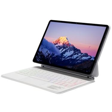 Imagem de DUNNO Capa com teclado para Samsung Galaxy Tab 12,4 polegadas S9+ Plus/S9 FE/S8+ Plus/S7 FE/S7+ Plus, capa magnética com suporte cantilever flutuante, trackpad multitoque, teclado retroiluminado