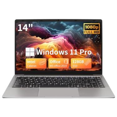 Imagem de BINTEC Notebook Ultrabook fino e leve de 14 polegadas (apenas 1,25 kg), Celeron N4100 DDR4,1920 x 1080 IPS, Win 11 Pro/Office 2019 alto desempenho para iniciantes, 2 × USB 3.0, mini HDMI (cinza, 8G +