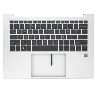 Imagem de Jxjslp Substituição superior apoio para as mãos para HP EliteBook série 840 G9 845 G9 conjunto de teclado para laptop com teclado retroiluminado N09058-001