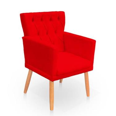 Imagem de Poltrona Capitonê Clássica Confortável para Sala e Quarto Ana Suede - 
