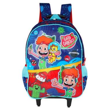 Imagem de Mochila Escolar Gato Galáctico Youtuber Infantil Clio Style, Gato Galá