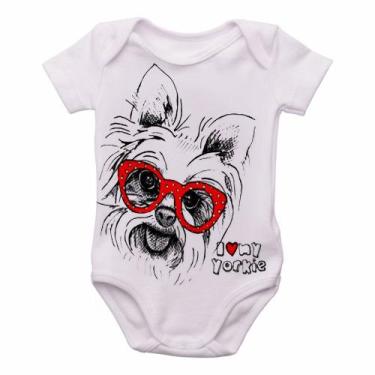 Imagem de body nenê criança roupa bebê I love yorkie - Empório Dutra, P   ( 0-2 