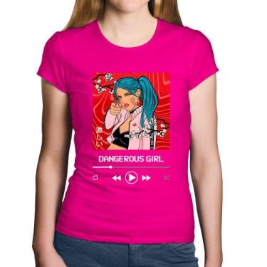 Imagem de Baby Look Algodão Dangerous Girl - Foca na Moda, Rosa, G